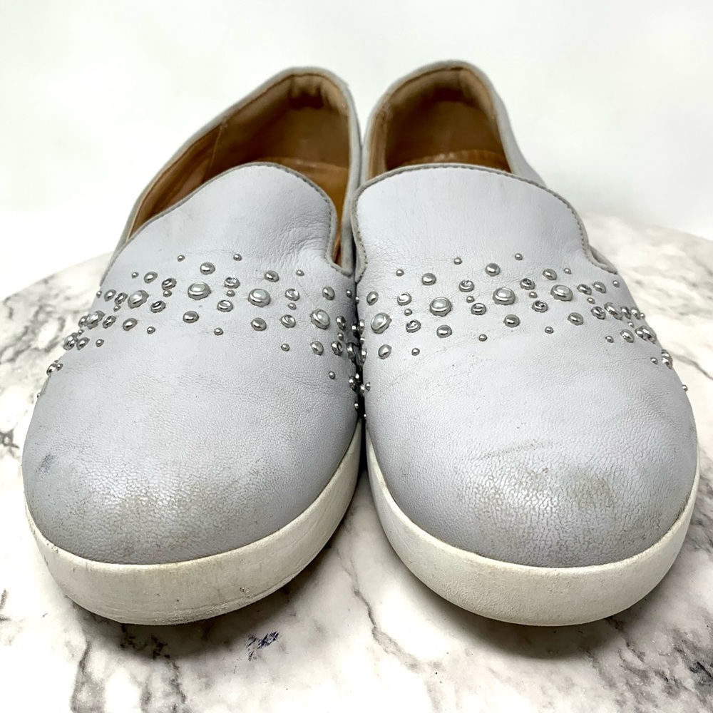 FitFlop Audrey Pearl Stud Gray Comfort Casual Loafer 8.5 Classic Comfy Neutral - Picture 4 of 16